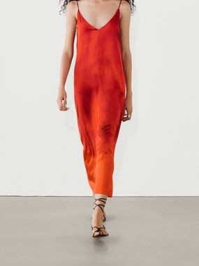 Mossimo Dutti Red Satin Slip Dress - Elegant Women's Evening Dress XS